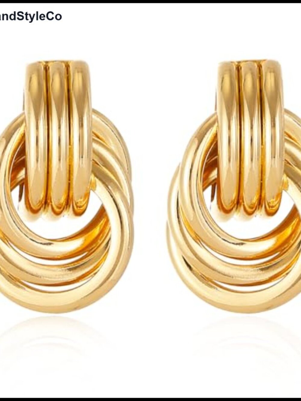 14K Gold Knot Dangle Earrings for Women Chunky Statement Jewelry
